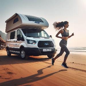 Ford Transit camper van, van life at the beach (6)
